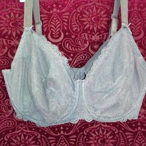 Gray Lace Balconette Bra
